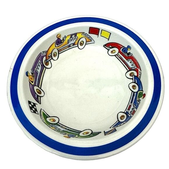 Tiffany & Co 2002 Race Cars 3-Piece Dish Set Plate Bowl Cup Made in Japan - Picture 5 of 7